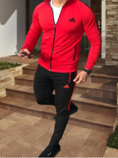 Спортивний чоловічий костюм Лампасний Червоний (S M L XL) 00010 фото
